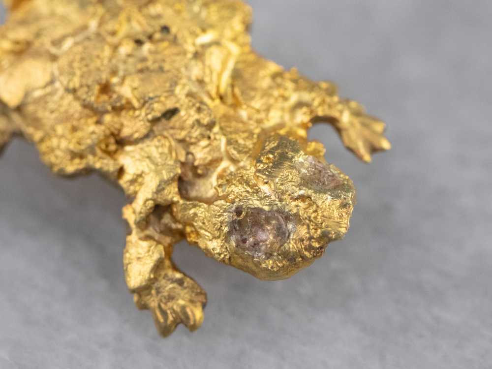Gold Nugget Frog Pin - image 8