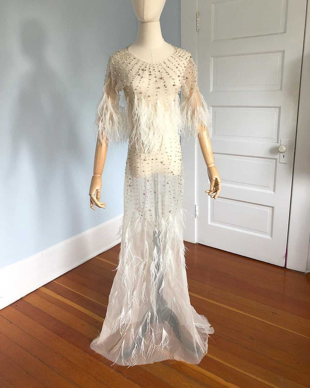 Couture Vintage Sheer Silk Organza Bias Cut "Nake… - image 2