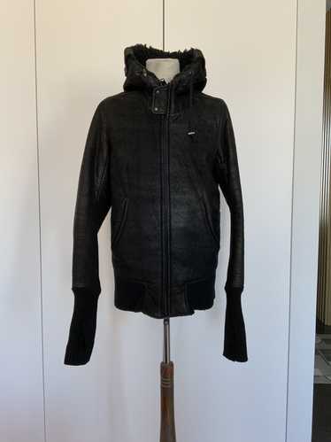 Mens leather jacket, bleu - Gem
