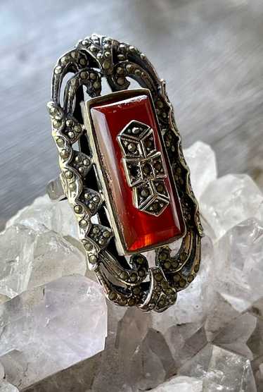【全商品オープニング価格 特別価格】 Art Deco silver ring - Gem アクセサリー