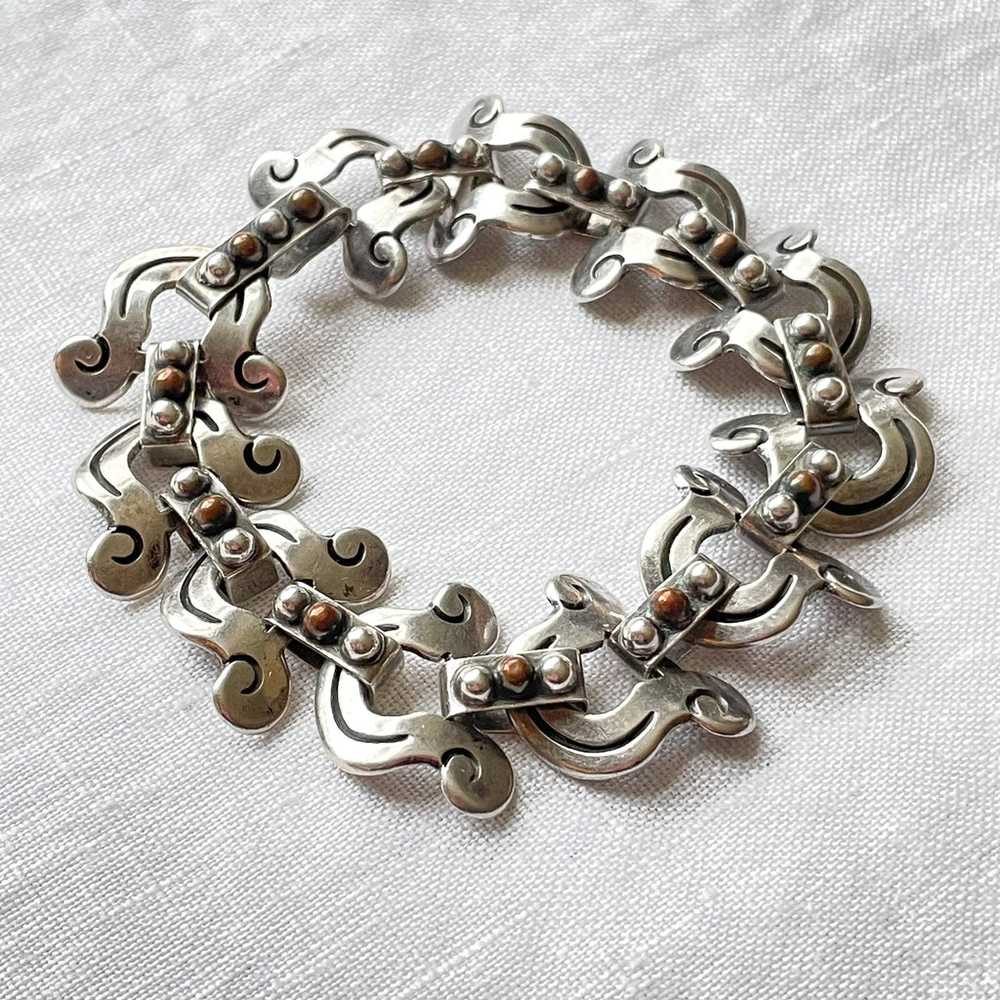 Vintage Antonio Pineda 980 Silver/Copper Bracelet… - image 1