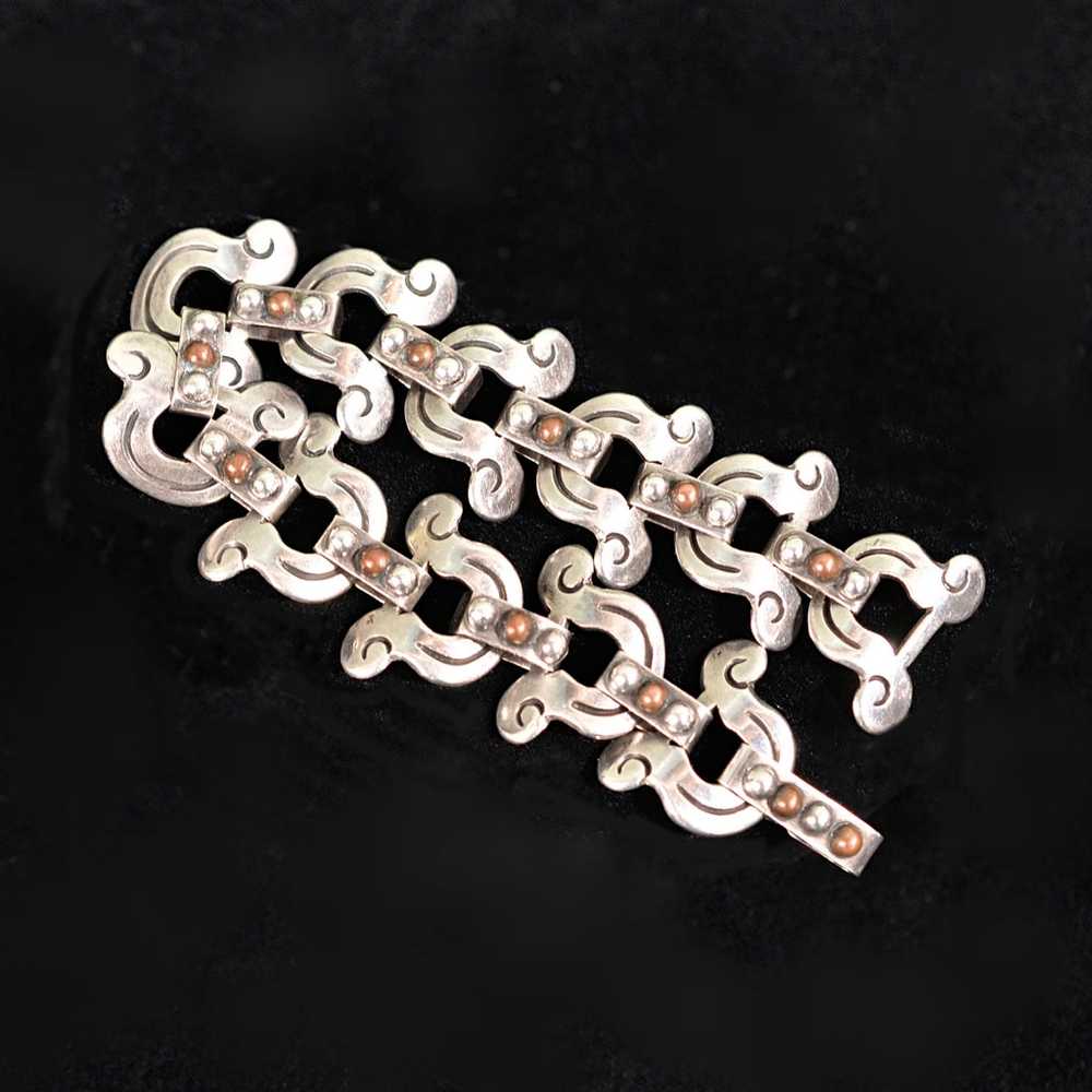 Vintage Antonio Pineda 980 Silver/Copper Bracelet… - image 4