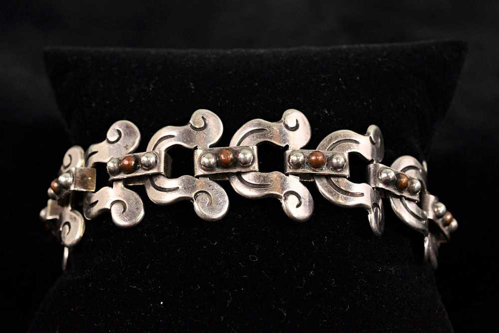 Vintage Antonio Pineda 980 Silver/Copper Bracelet… - image 5