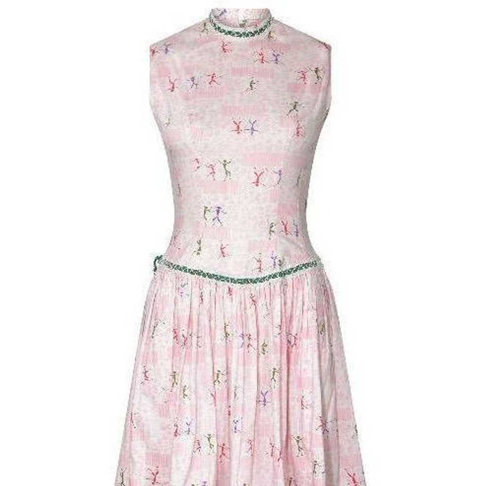 1950s Dancing Man Novelty Print Dress - image 5