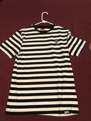 Streetwear × Vintage Black and white stripped shi… - image 1