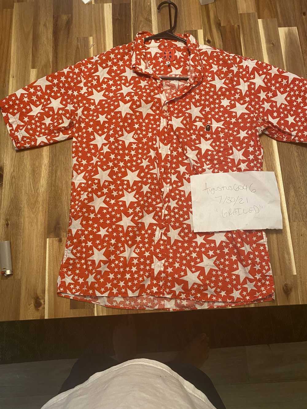 Bape Bape London Button Up 4th of July Patriot Red - image 1