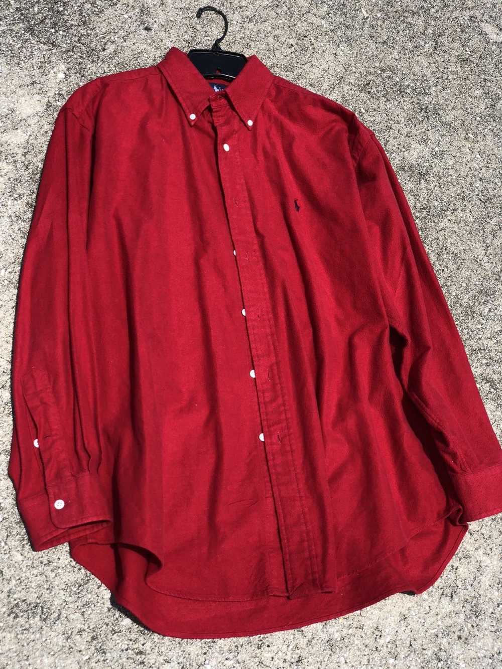 Polo Ralph Lauren Vintage Red Polo Long Sleeve - image 1