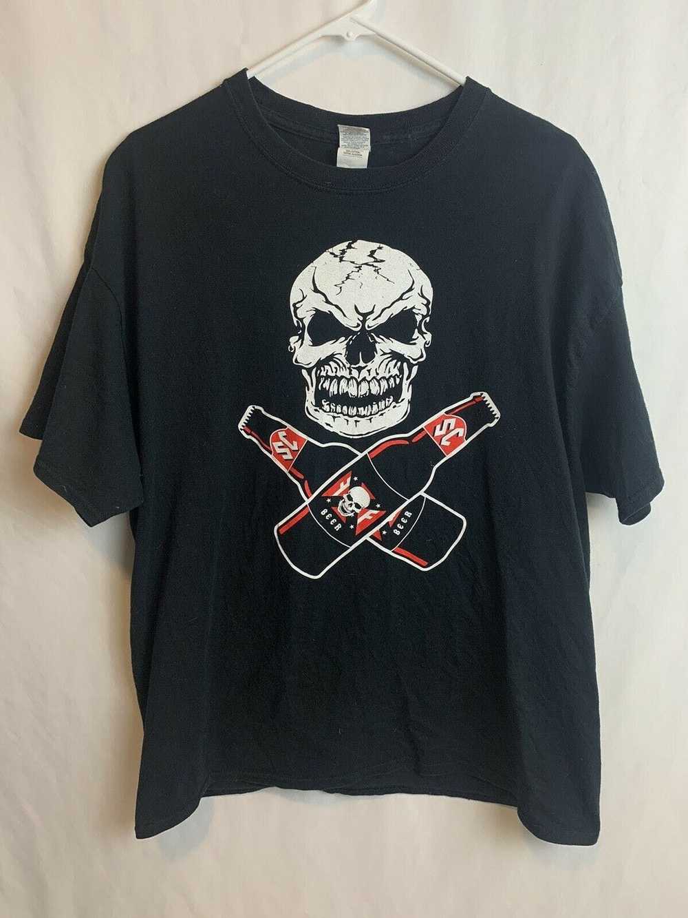 Gildan Vintage Stone Beer Flag Black Shirt WWE Ta… - image 2