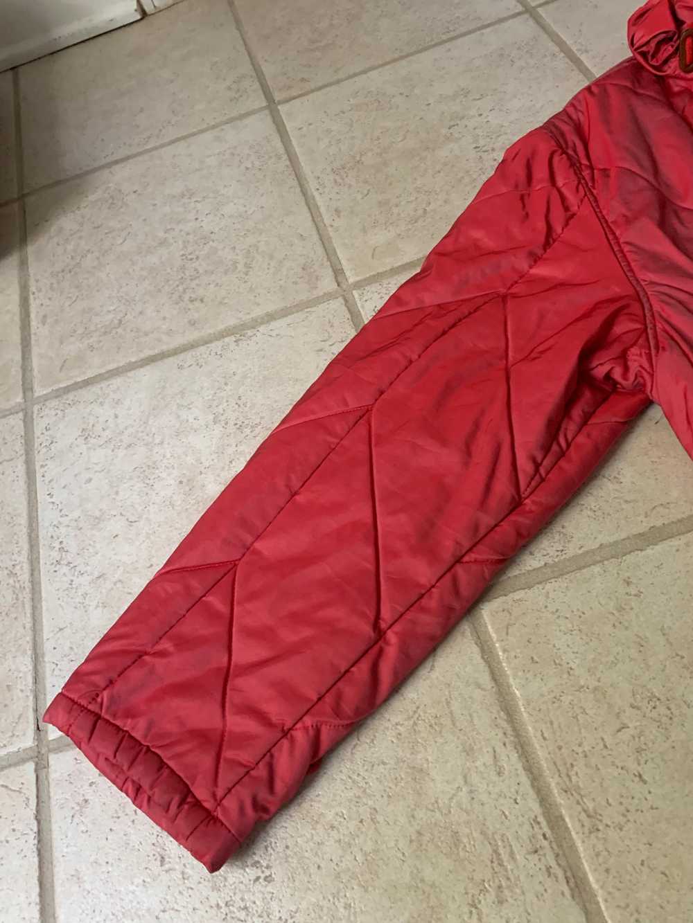 1990s Armani Textured Iridescent Red Nylon Milita… - image 12