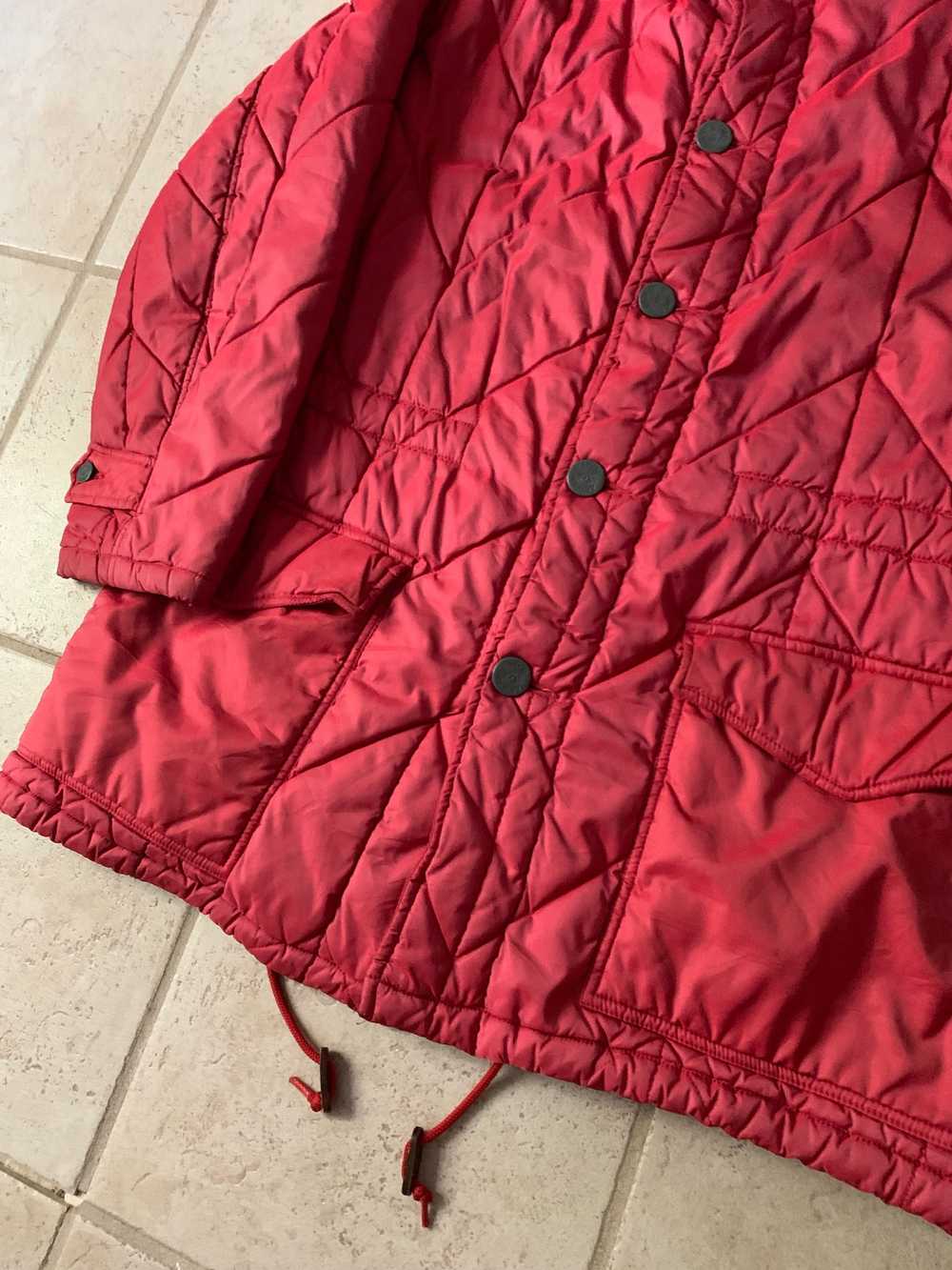 1990s Armani Textured Iridescent Red Nylon Milita… - image 4