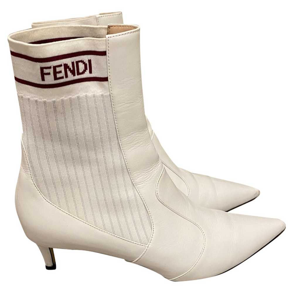 Fendi Ankle boots Leather in White - image 1