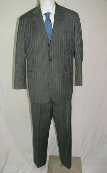 Brooks Brothers Custom Tailored Gray Striped Three