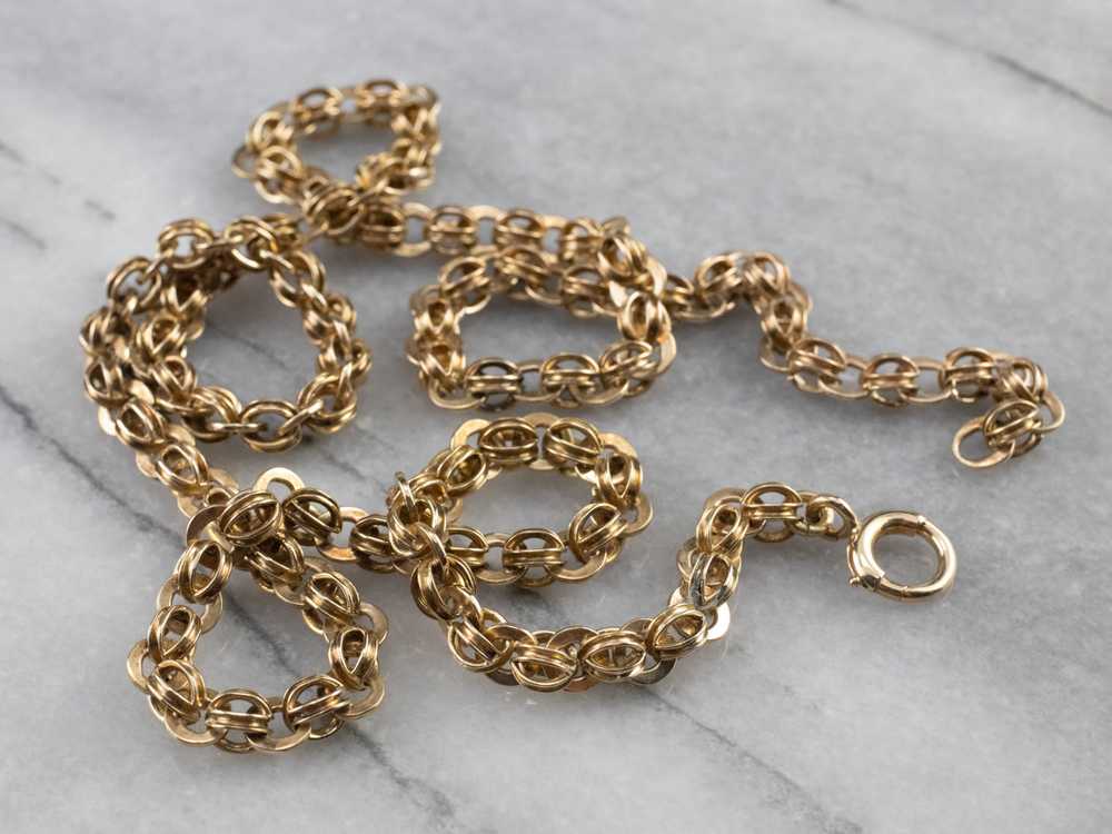 Antique Fancy Link Chain Gold Necklace - image 2