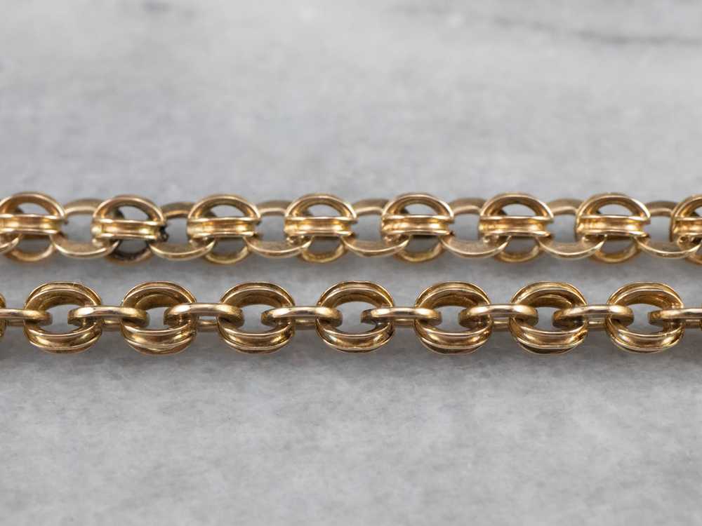 Antique Fancy Link Chain Gold Necklace - image 3