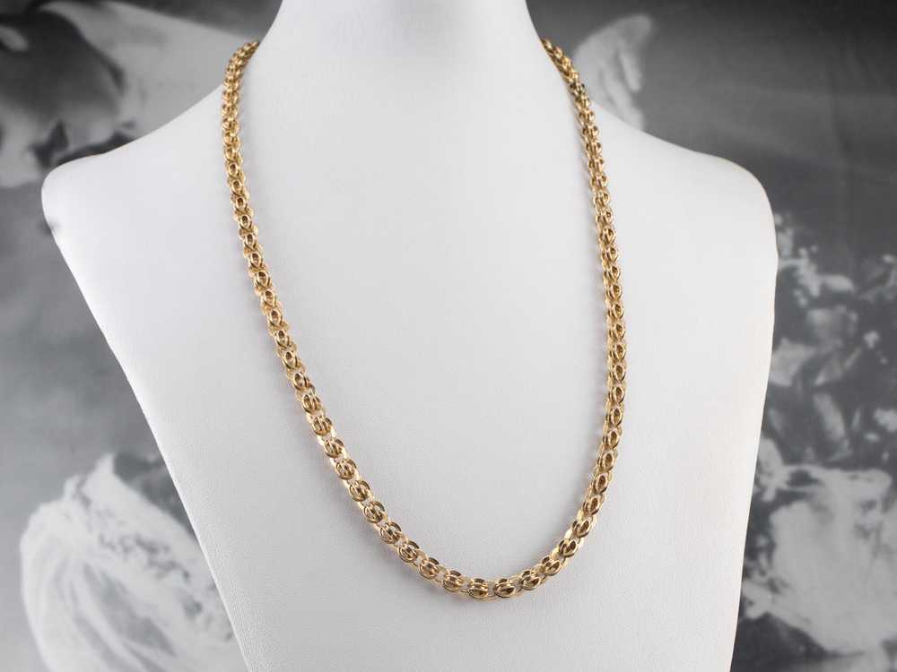 Antique Fancy Link Chain Gold Necklace - image 5