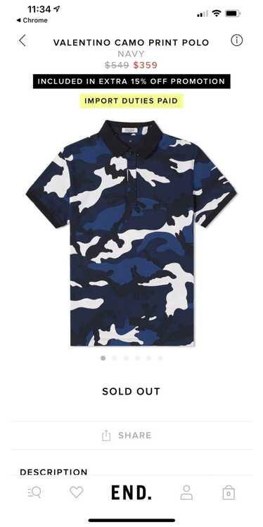 Valentino blue hotsell camo polo