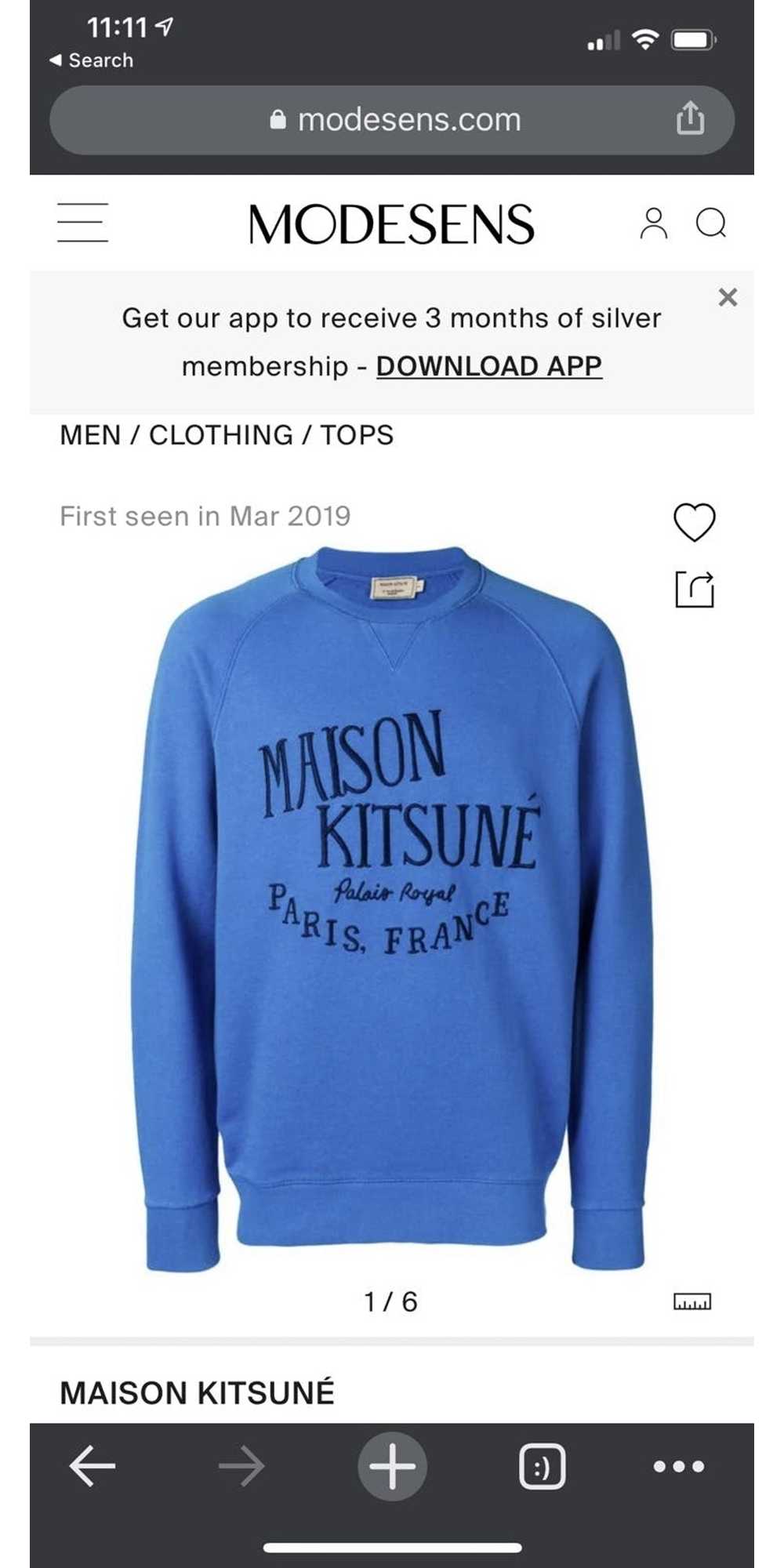 Maison Kitsune Logo Embroidered Sweatshirt In Blue - image 1