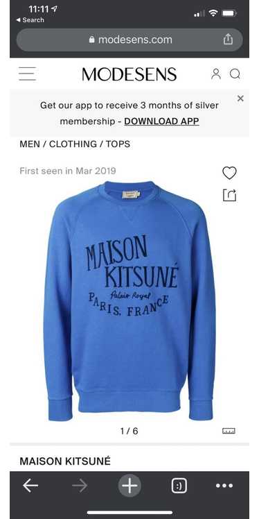 Maison Kitsune Logo Embroidered Sweatshirt In Blue