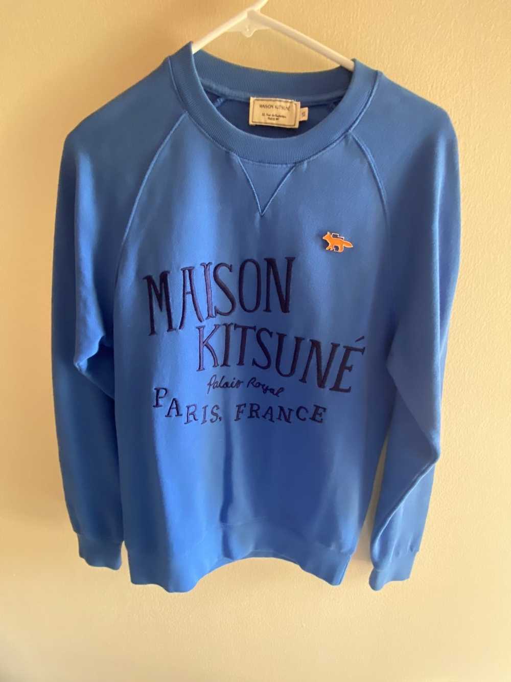 Maison Kitsune Logo Embroidered Sweatshirt In Blue - image 2