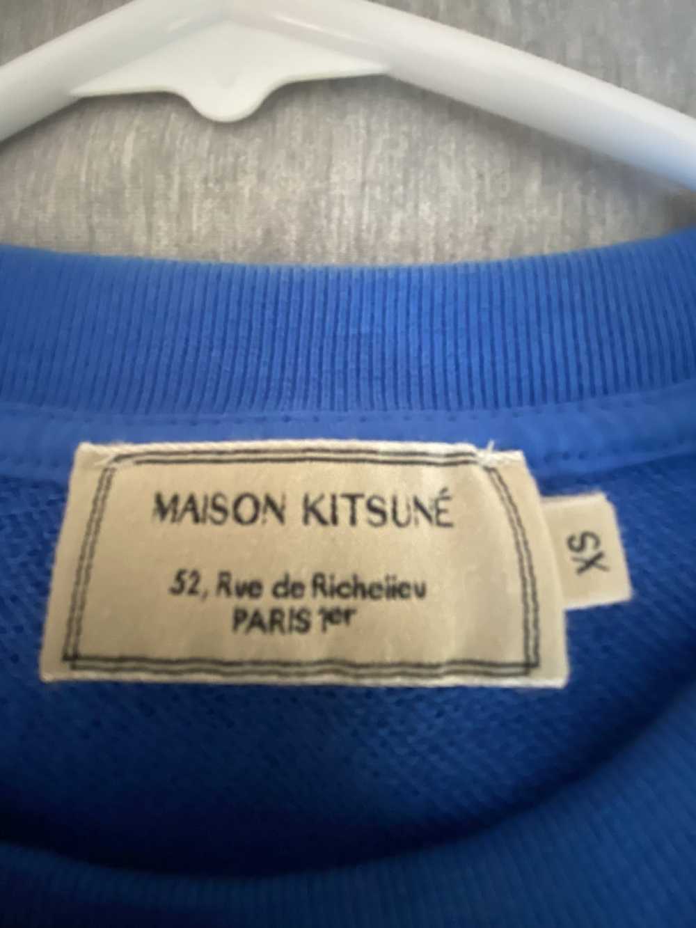 Maison Kitsune Logo Embroidered Sweatshirt In Blue - image 4