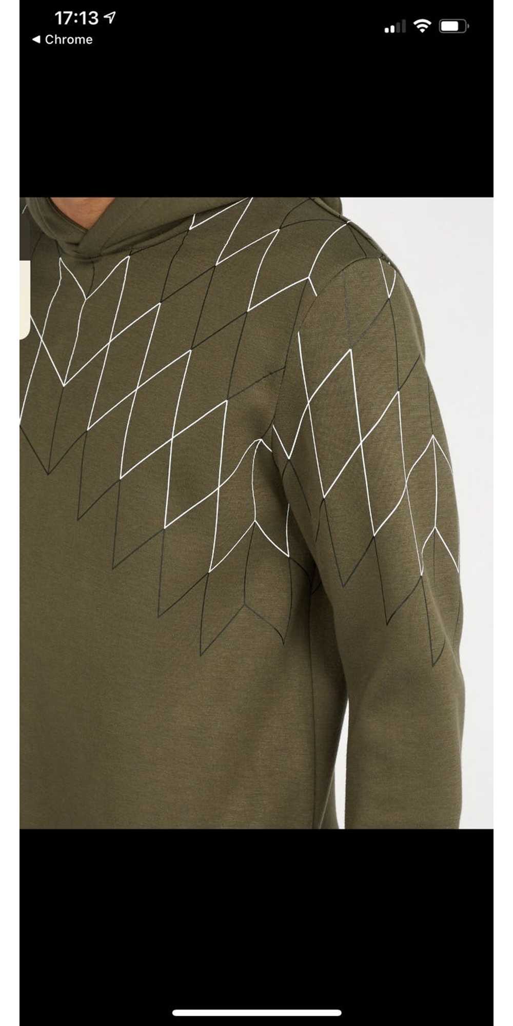 Neil Barrett Blackbarrett Line-print jersey hoode… - image 3