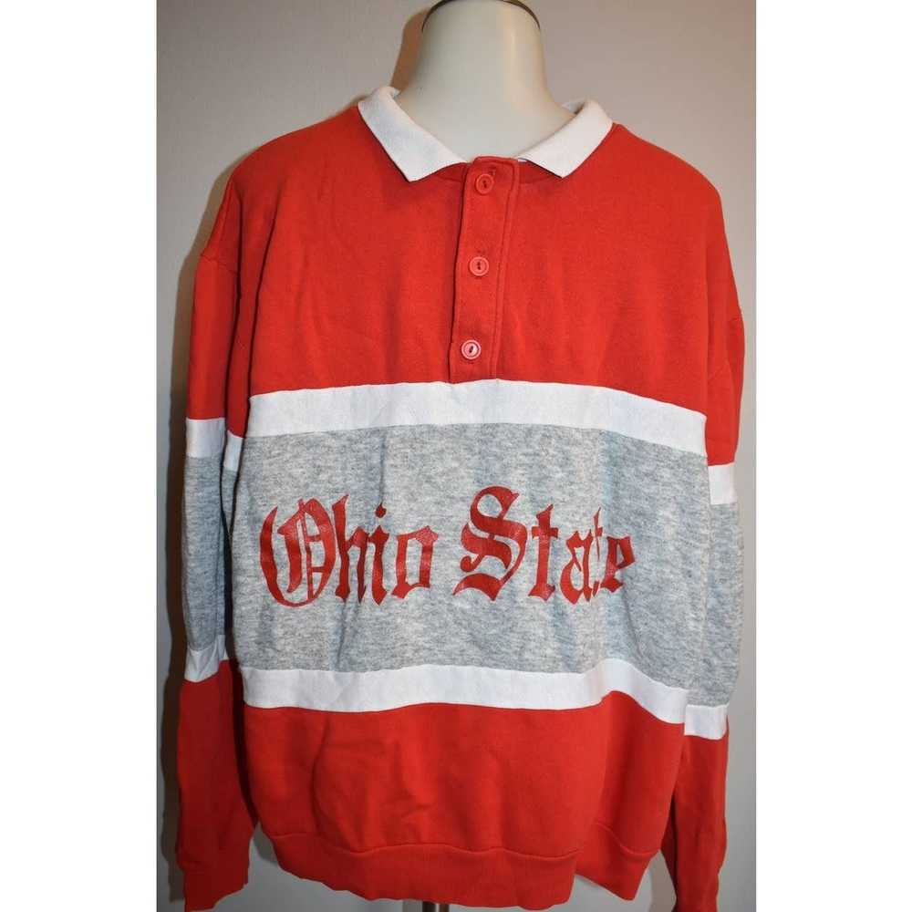 Nutmeg Vintage OHIO STATE BUCKEYES Polo Collar Sw… - image 1