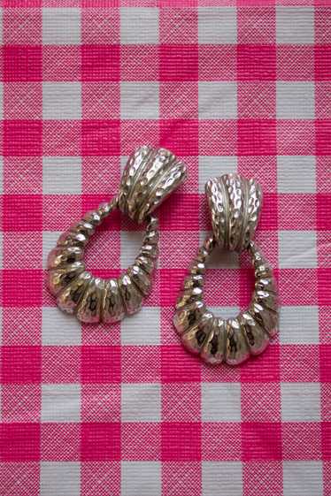 Vintage Silver Clip-On Earrings - image 1