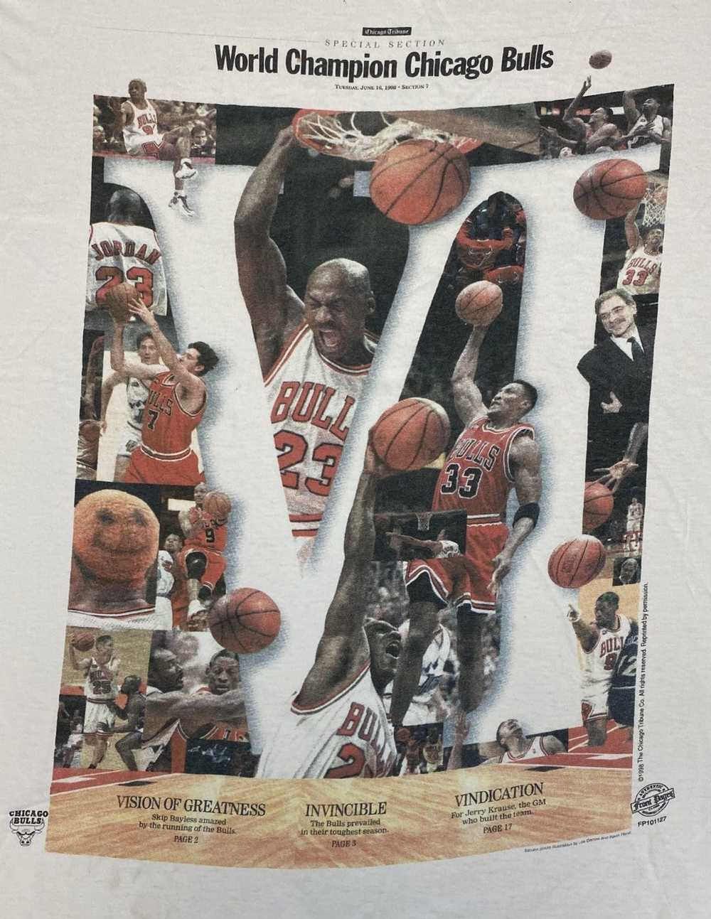 Chicago Bulls × Jerzees × Vintage 1998 Bulls Cham… - image 2