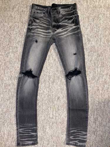 Vintage Ripped Faded Grey/Black Skinny Jeans