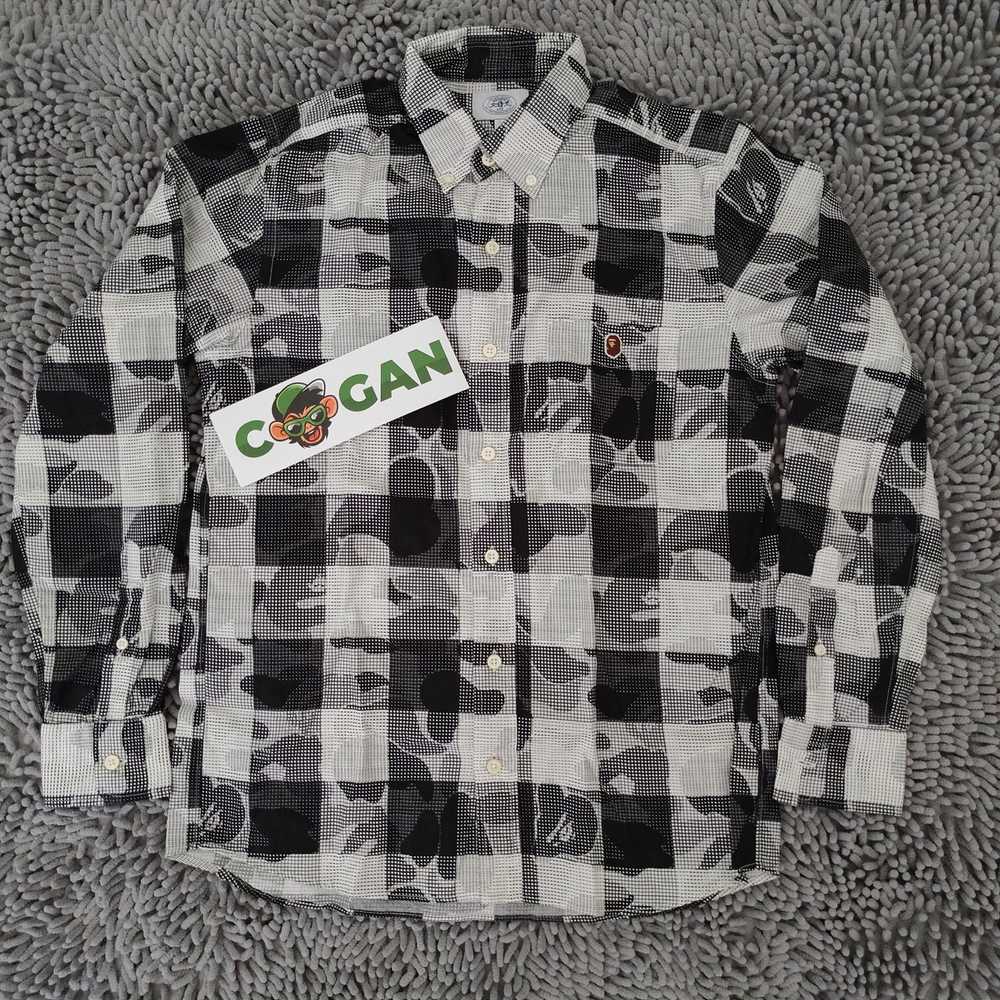 Bape Bape Camo Gingham longsleeve Shirt Rare item… - image 1