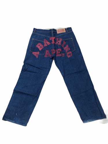 Japanese Brand Bathing Ape Embroidered Jeans Size… - image 1