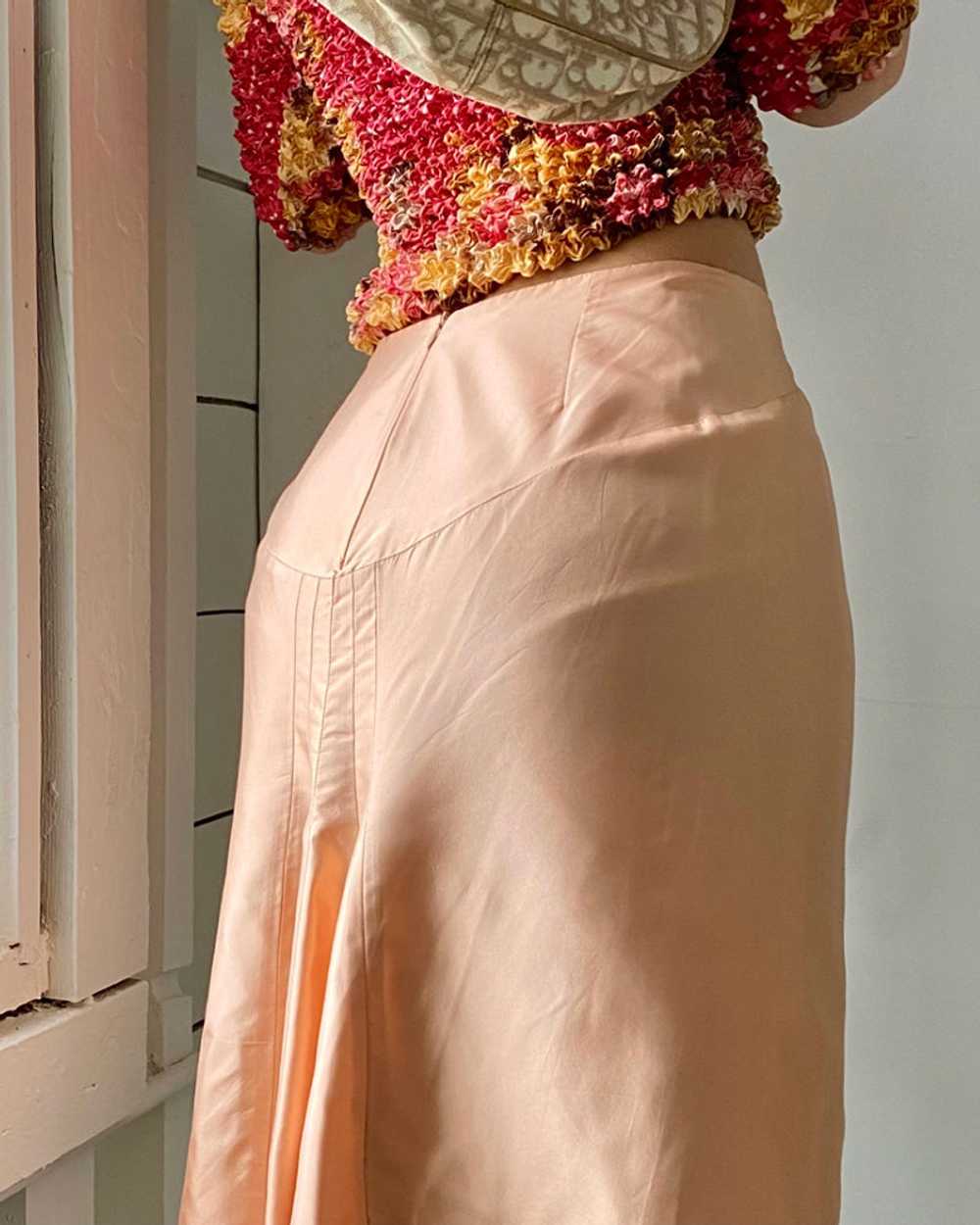 Y2k Blumarine Peach Silk Skirt - image 5