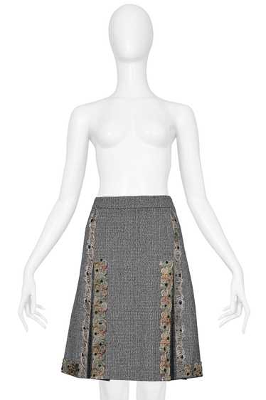 MIU MIU GREY TWEED HEAVILY EMBELLISHED WITH BOX PL