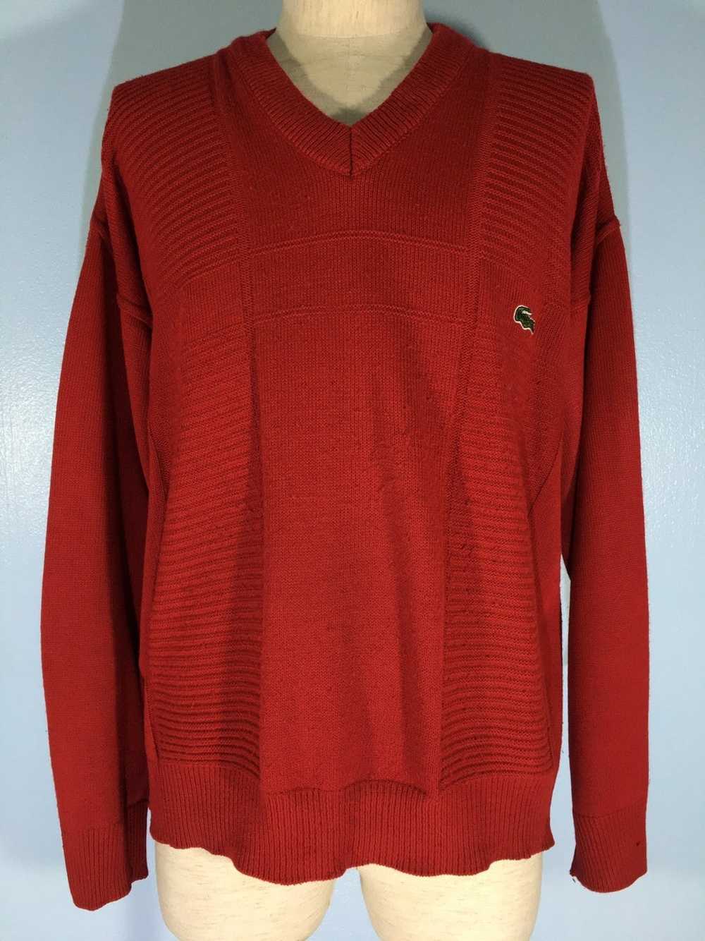 Coloured Cable Knit Sweater × Lacoste × Vintage L… - image 1