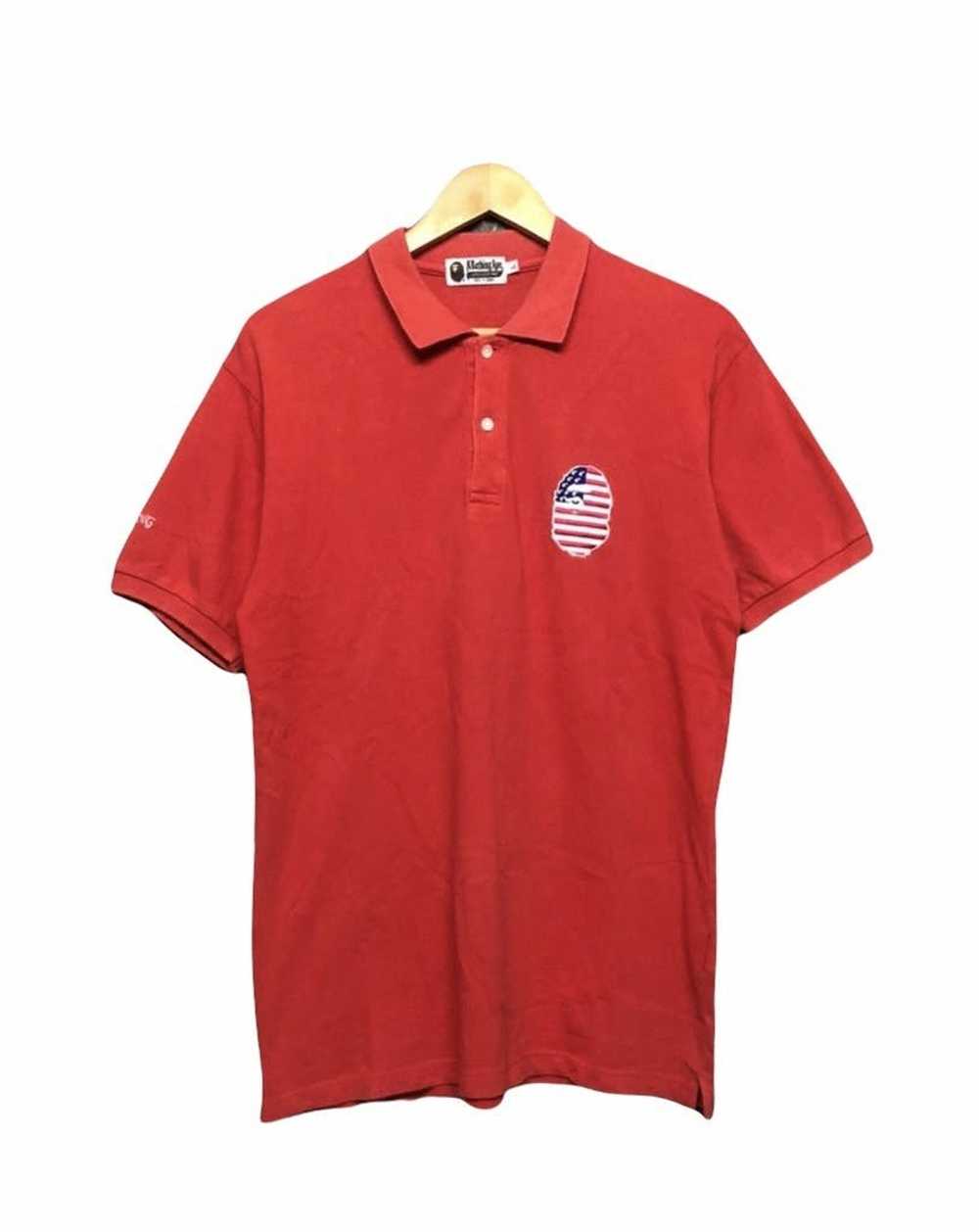 Bape Bapesta America Flag Embroidery Polo Shirt - image 1