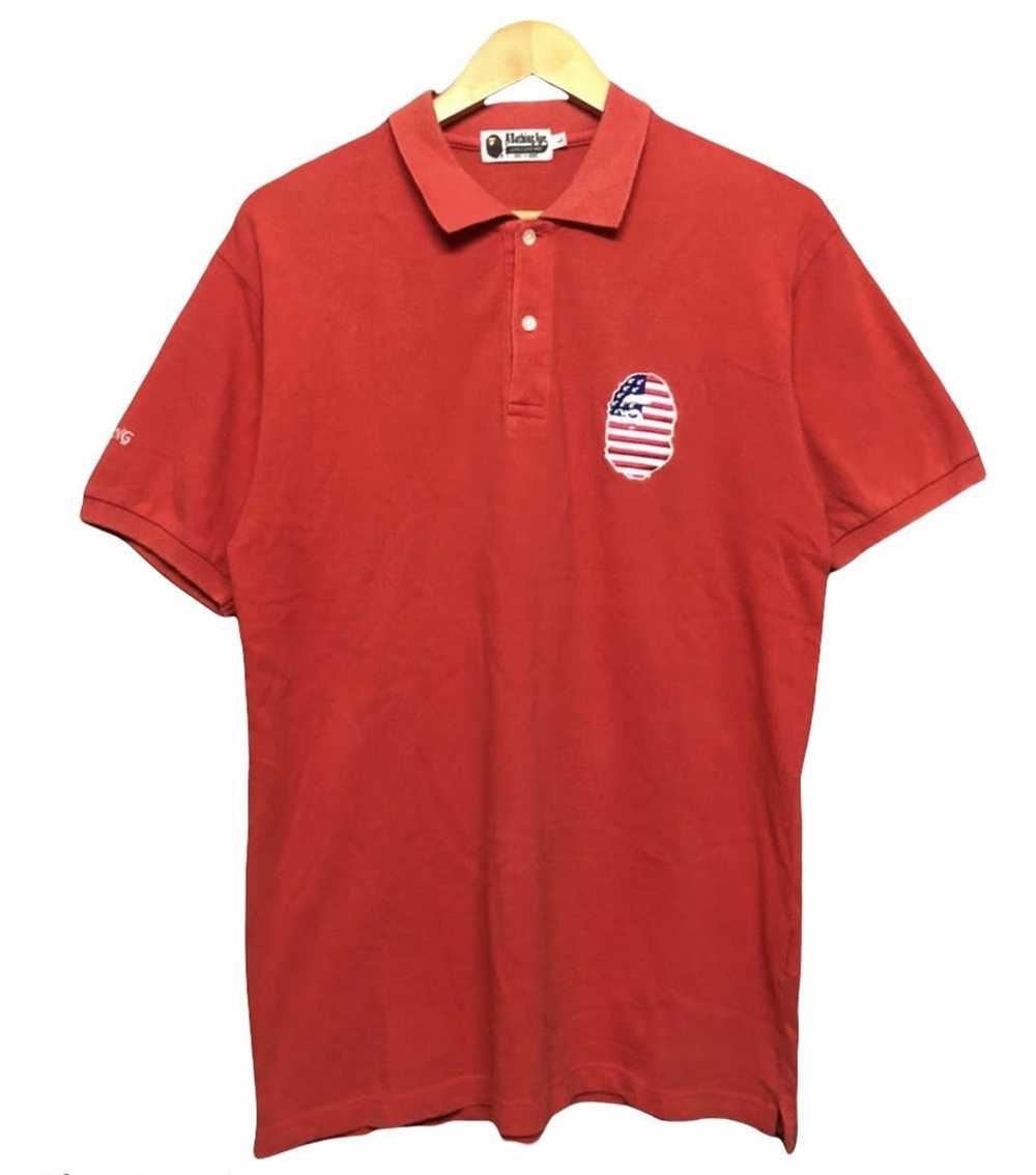 Bape Bapesta America Flag Embroidery Polo Shirt - image 3