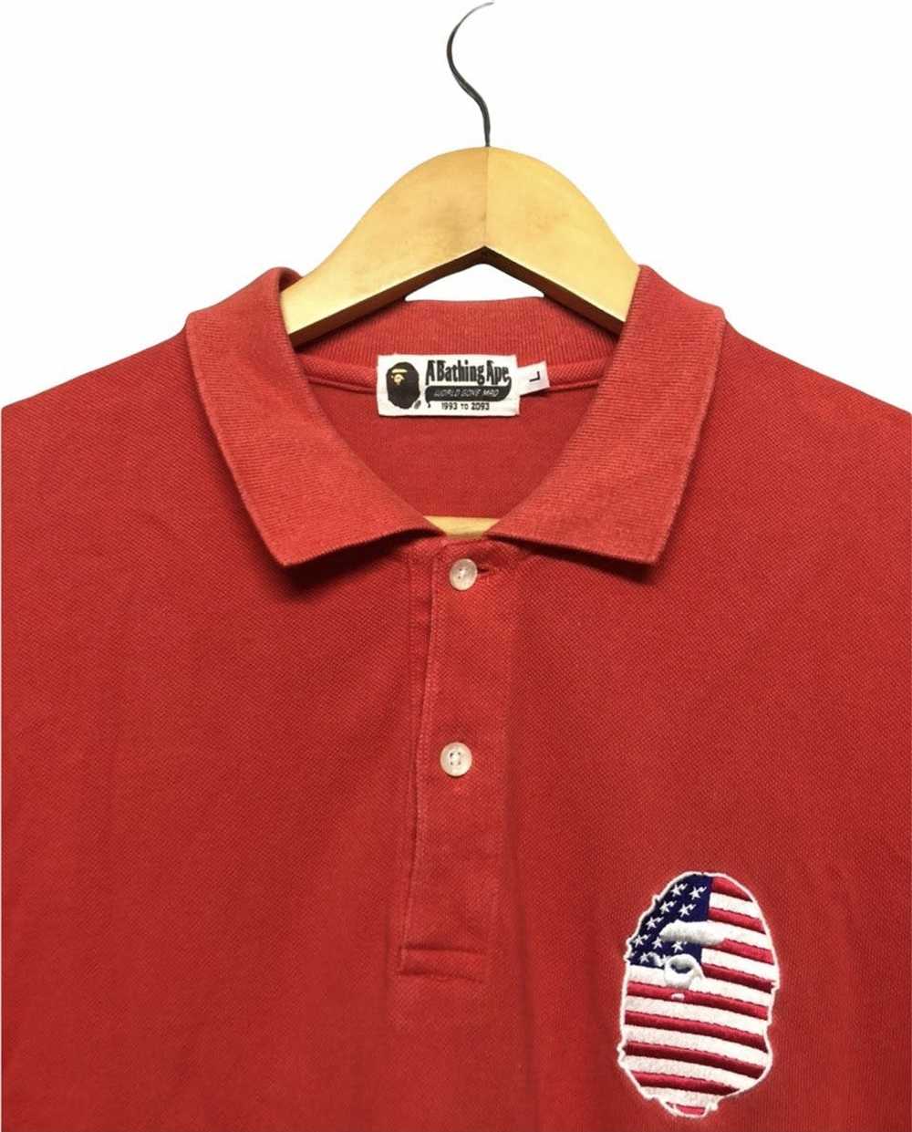 Bape Bapesta America Flag Embroidery Polo Shirt - image 4