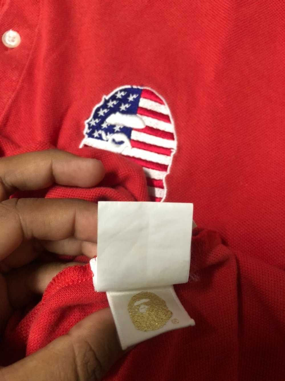 Bape Bapesta America Flag Embroidery Polo Shirt - image 8