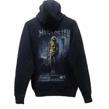 Megadeth × Vintage 90s Megadeth hooded sweater Si… - image 1