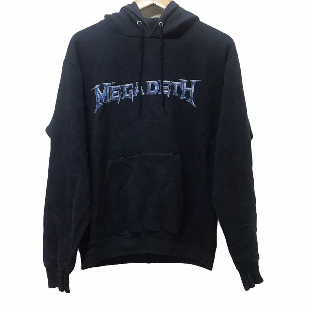 Megadeth × Vintage 90s Megadeth hooded sweater Si… - image 2