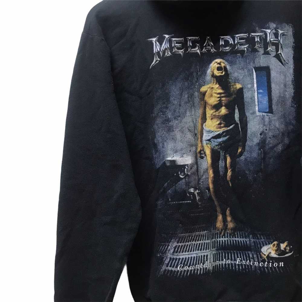 Megadeth × Vintage 90s Megadeth hooded sweater Si… - image 3