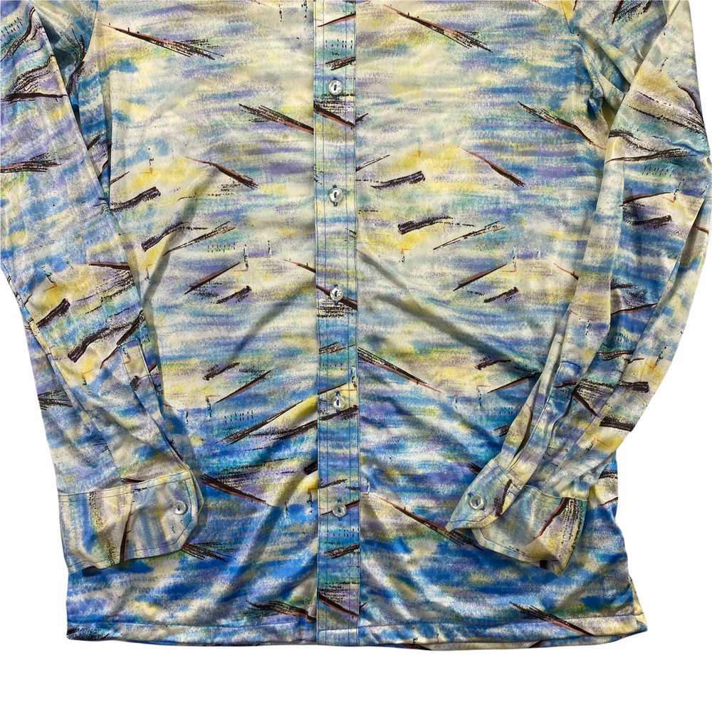70s Poly Watery Shirt S/M - image 2