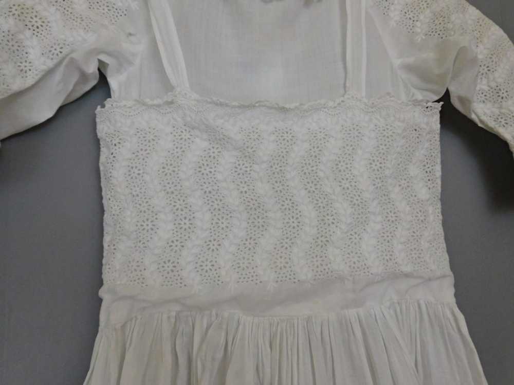 Antique Edwardian Little Girl Dress, Embroidered … - image 7
