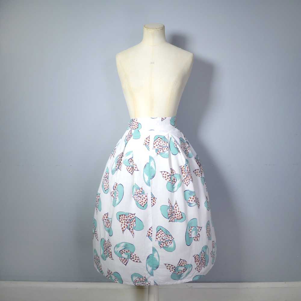 40s 50s HANDMADE HAT NOVELTY PRINT FULL SKIRT - 2… - image 4