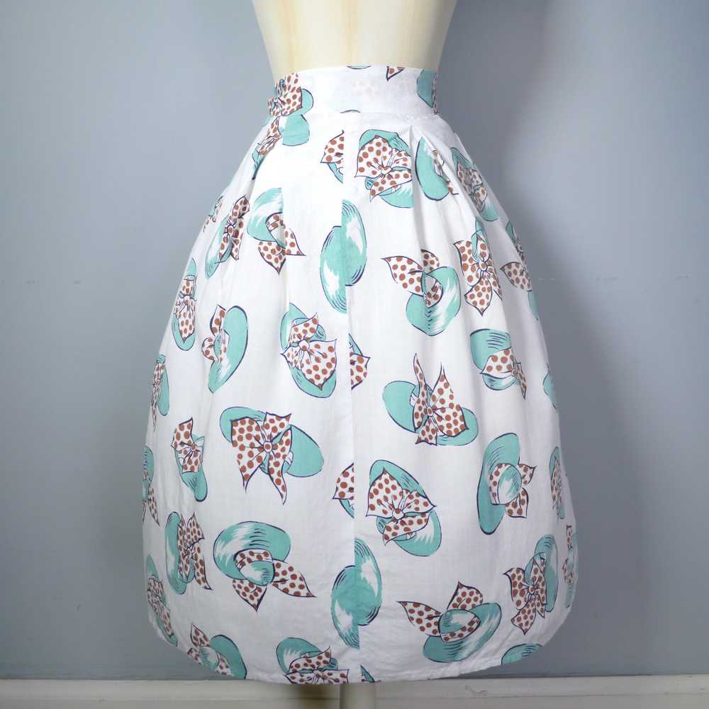 40s 50s HANDMADE HAT NOVELTY PRINT FULL SKIRT - 2… - image 5