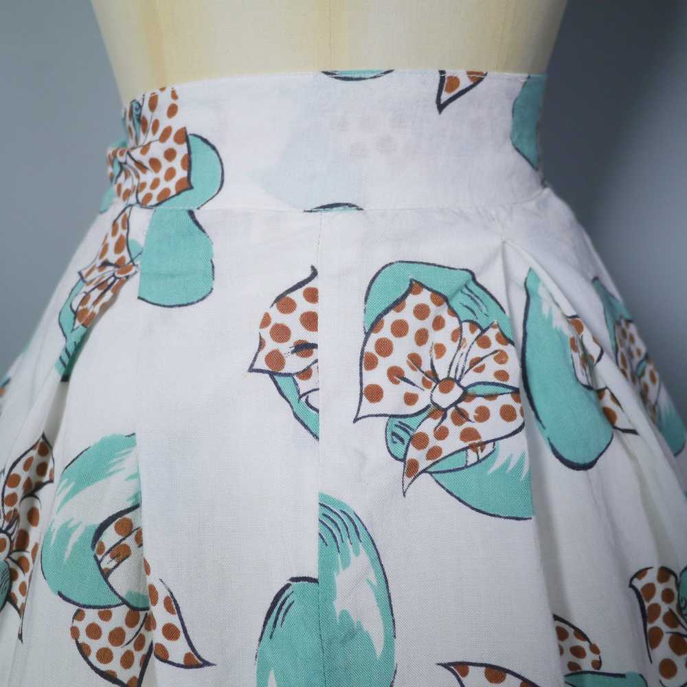 40s 50s HANDMADE HAT NOVELTY PRINT FULL SKIRT - 2… - image 6