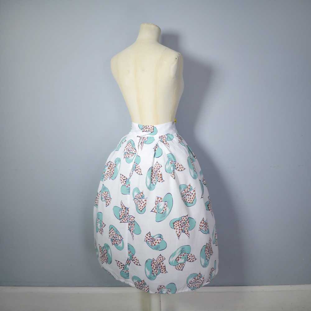 40s 50s HANDMADE HAT NOVELTY PRINT FULL SKIRT - 2… - image 8