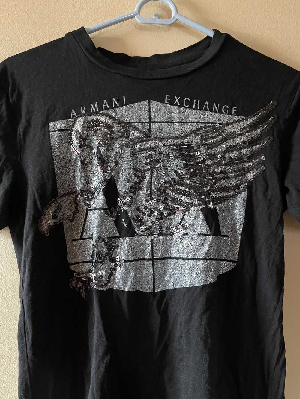 Armani Exchange Armani Exchange Sequin Eagle Tee - image 3