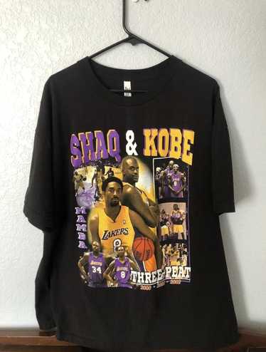 Created this vintage inspired Shaq and Kobe tee along with a poster! Let me  know what you guys think :) : r/lakers