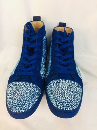 Christian Louboutin Blue Men Louis Strass Flat Sne